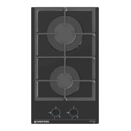 Газовая варочная панель домино Meferi MGH302BK GLASS LIGHT