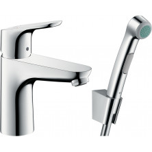 Смеситель Hansgrohe Focus 31927000 для раковины с гигиеническим душем, с донным клапаном Push-Open