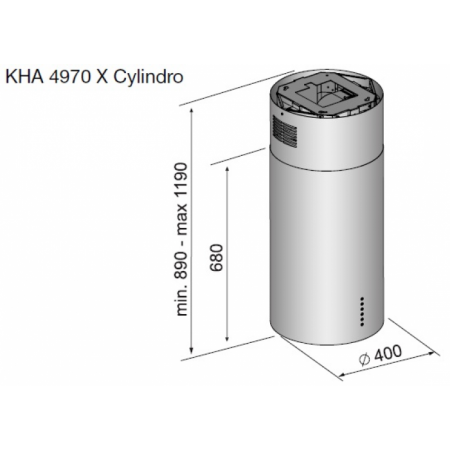 Островная вытяжка Korting KHA 4970 X Cylinder